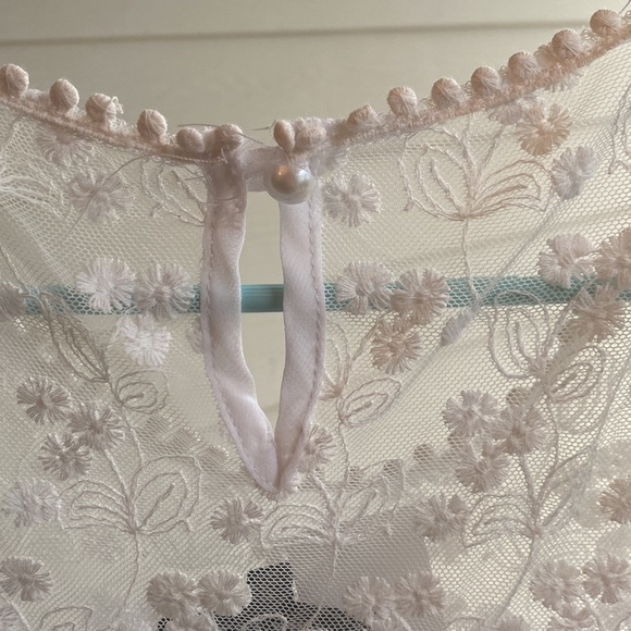 Kaktus NWT White Lined Lace Bubble Mini Dress - Sz M - Picture 3 of 14